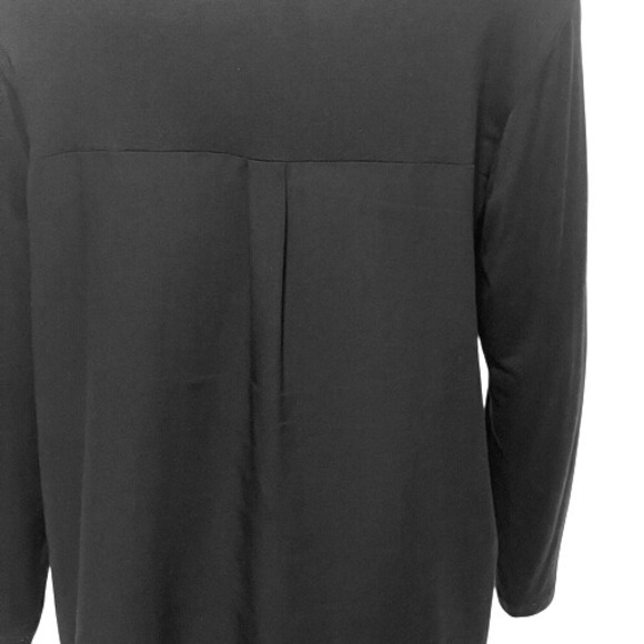 COMFY USA Mixed Media Hi-Low Tunic Top Black Long Sleeve Size‎ XS (Oversized) - Picture 5 of 6